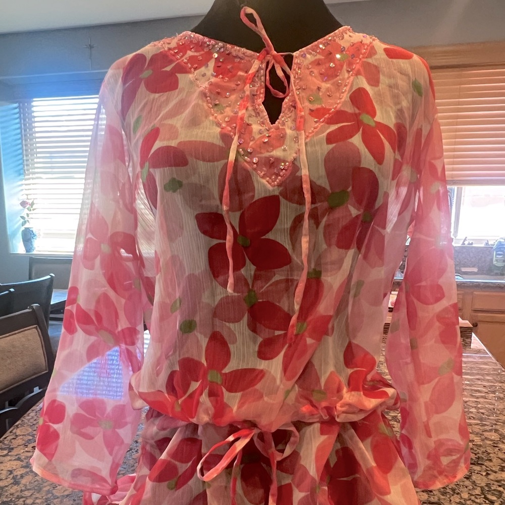 eShe brand swimwear cover up with dainty sequins and beads